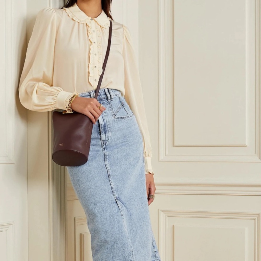 Ulla Johnson 100% Silk Ruffled Philipa Shirt